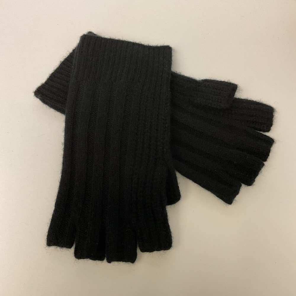 NORDSTROM MENS WOOL AND CASHMERE FINGERLESS GLOVES BLACK NWOT